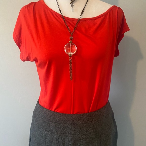 Tops - Red off the shoulder top size M